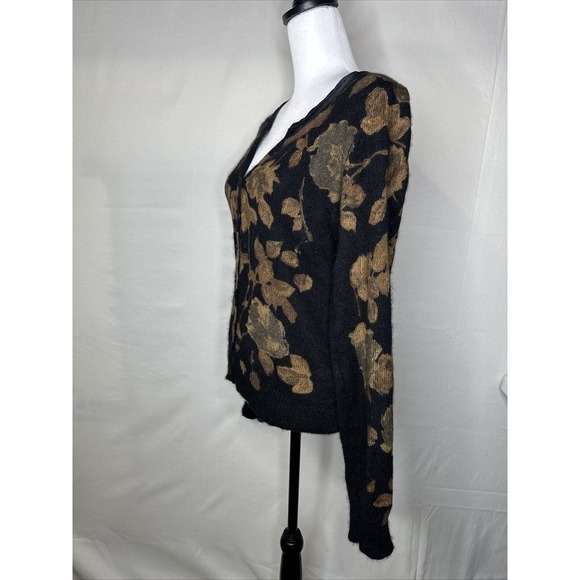 Vintage Camellia Boutique Angora Rabbit Hair Y2K Floral Cardigan Diamond Buttons - Picture 3 of 13